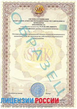 Образец сертификата соответствия (приложение) Железнодорожный Сертификат ISO 13485